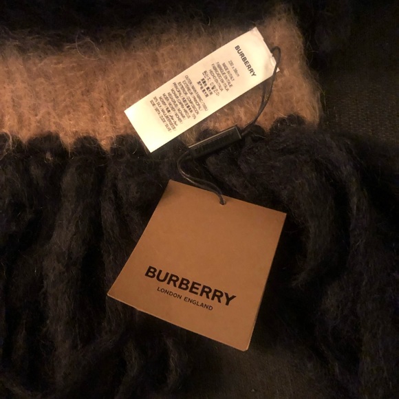 NWT $450 BURBERRY Graphic Stripe Mohair-Silk Scarf - Picture 10 of 14